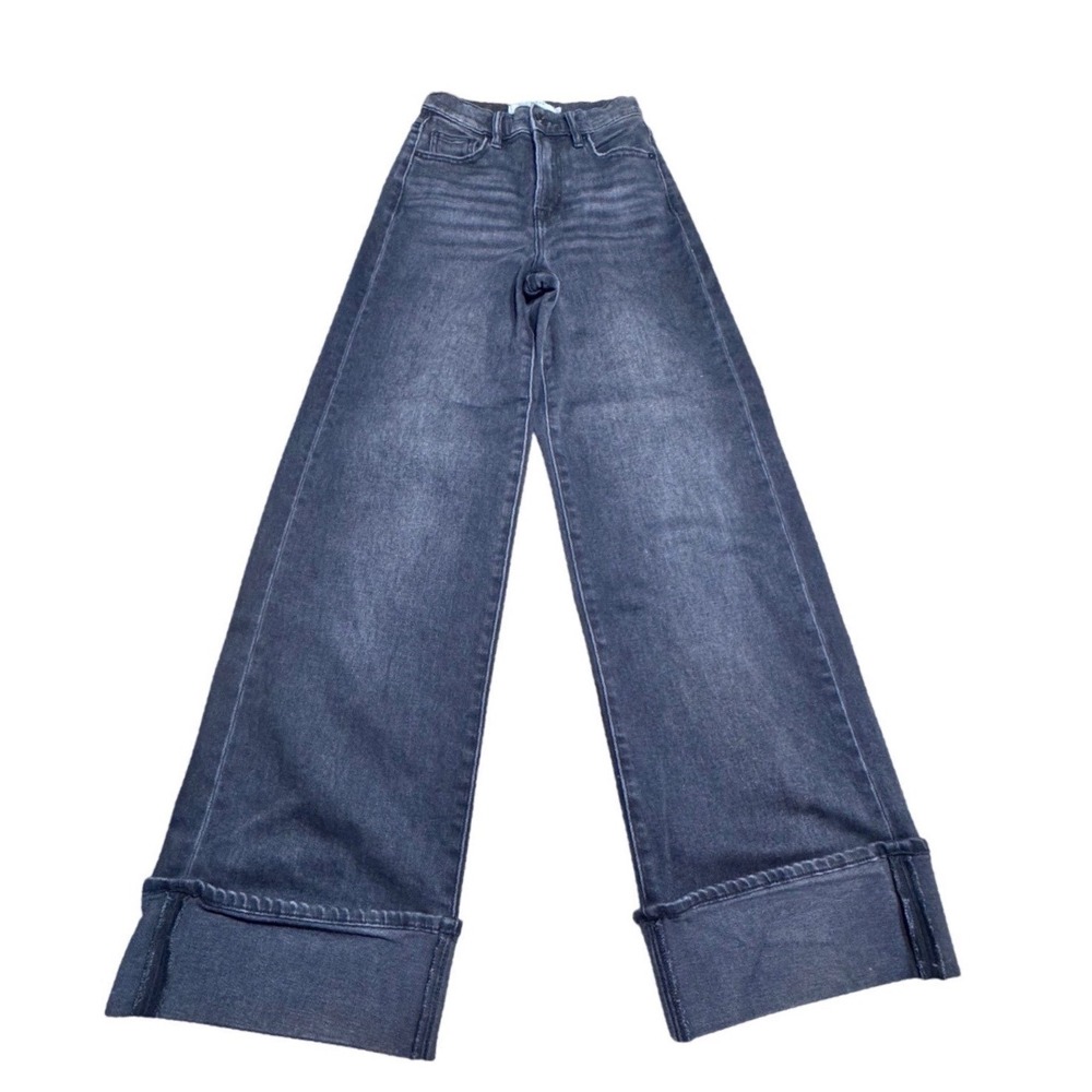Hidden Jeans Wide Leg‎ Womens 22 Denim Washed Black High Rise Cuffed Artsy Y2K